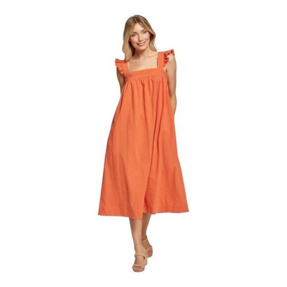 NWT Lost + Wander Marmalade Cotton Midi Dress Size Large With Pockets